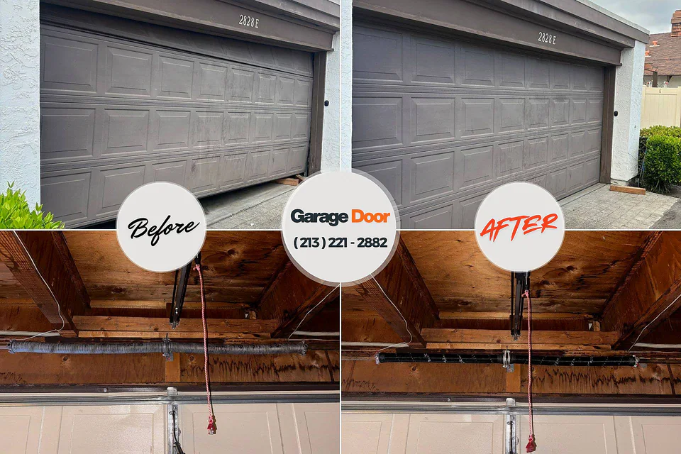 Before and after: garage door repair Pennside, PA